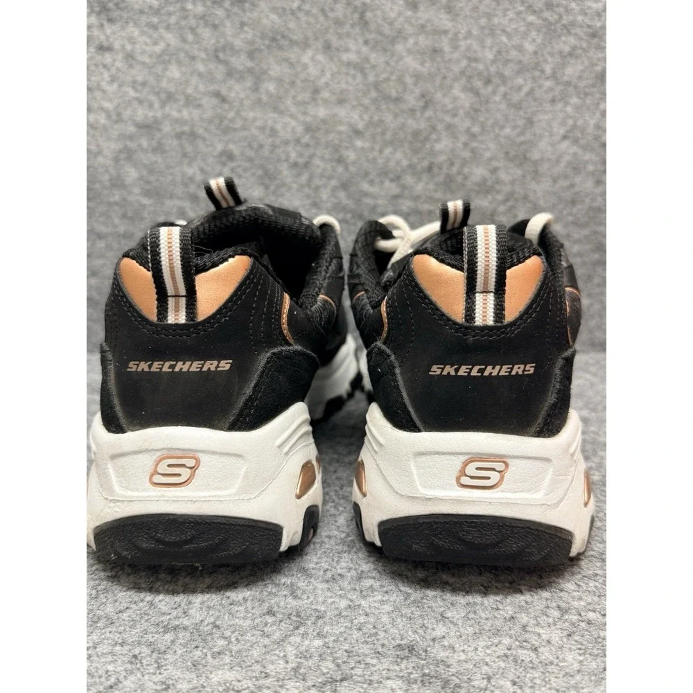 Skechers D'Lites Me Time BLACK-ROSE GOLD Air Cooled Memory Foam‎ Reg $80